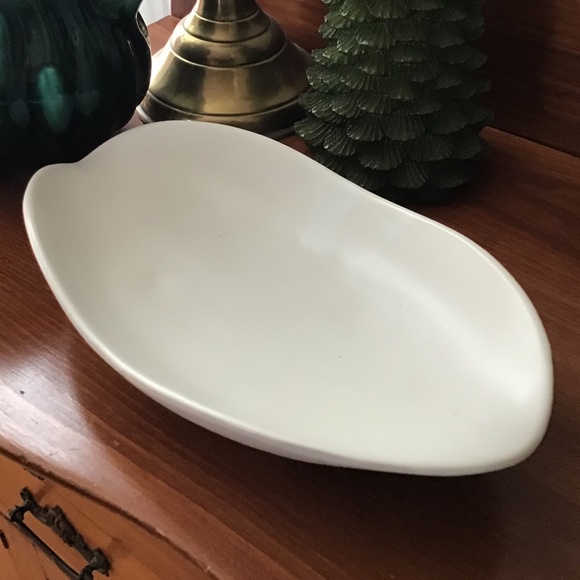 Large Vintage McCoy Footed Bowl Wavy Pedestal Plate Pottery Art Deco MCM - Picture 5 of 16